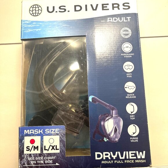 U.S. Divers Dryview Full Face Snorkeling Mask small/medium New - Picture 1 of 5